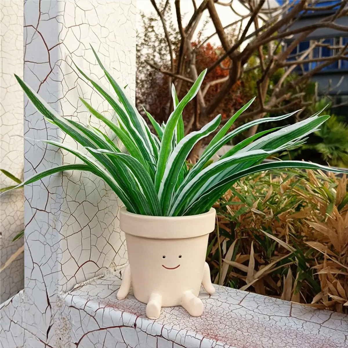 AA77 NEW Smile Face Planter Pot Funny Plant Pot for Indoor Outdoor Plants Cute Head Decorative Face Flower Pot B