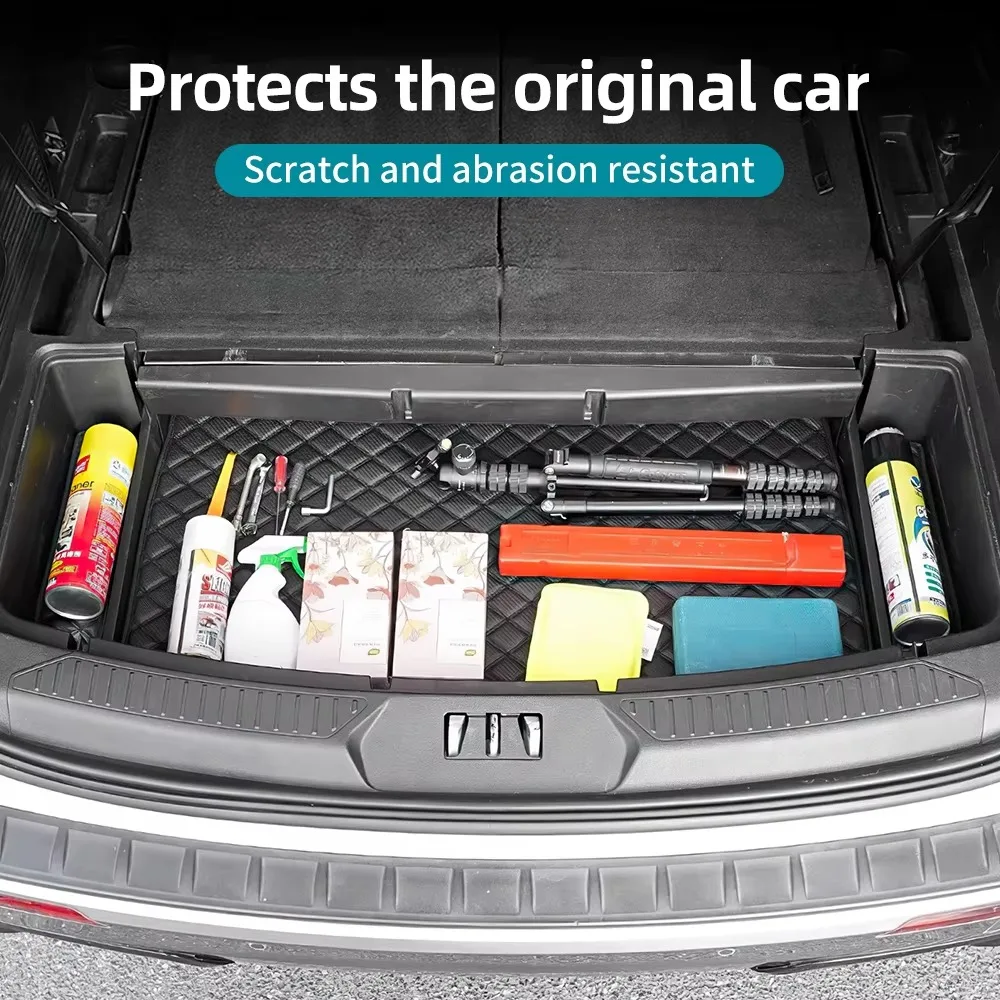 For Ford Explorer 2020 2021 2022 2023 2024 Trunk lower level Rear Trunk Pad Artificial Leather Car Trunk Mat Accessories
