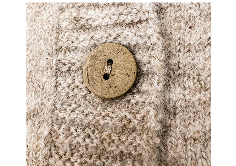 Hochwertige Kinder-Strickjacke in Khaki mit Erdbeer-Motiv für Mädchen, Lässiger Knopfpullover, Modische Strickoberteile für Teenager, Kinder-Streetwear – Detail 9