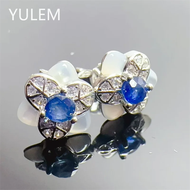 yulem-solid-s925-sterling-silver-natural-3mm-blue-sapphire-earrings-with-women-luxury-gemstone-ear-jewelry