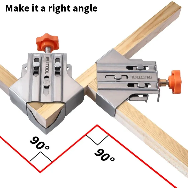 Corner Clamp Stainless Steel 90 Degree Right Angle Clamp Adjustable Woodworking Positioning Square for DIY Framing Welding