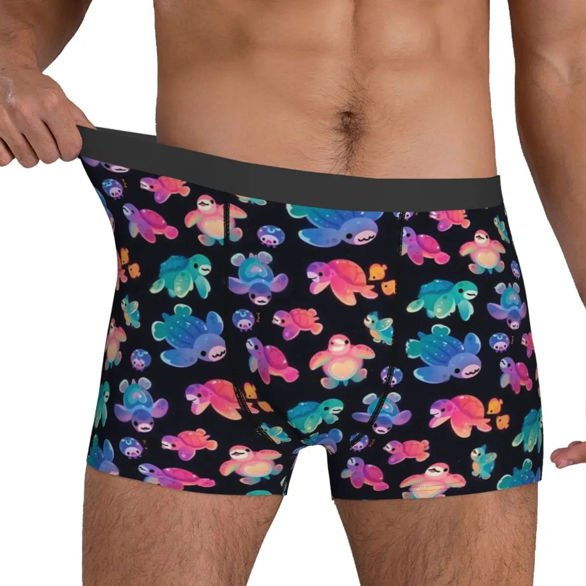 Cute Sea Turtle Underwear Colorful Animal Male Boxer Brief Sexy Boxershorts High Quality Custom Large Size Underpants