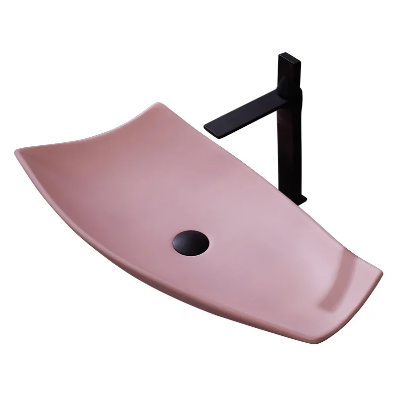 Nordic Personality Special-shaped Countertop Basin Wash Basin Feature Simple Toilet Washbasin Washbasin Pink