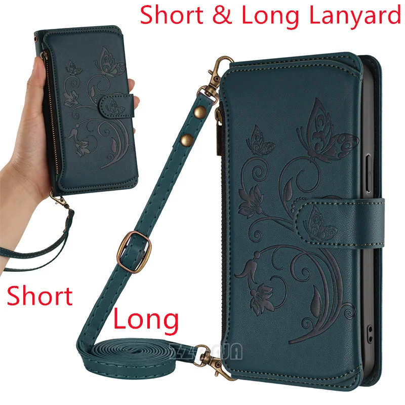 

Кошелек на молнии с цветами для Samsung Galaxy A03S A13 A23 A53 A73 A02S A12 A22 A32 A52 A72 5G Кожаный чехол-подставка для карт Слоты Ремешок