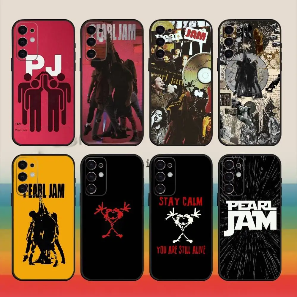 P-Pearl J-Jam Band  Phone Case For Samsung S25,S24,S21,S22,S23,S30,Ultra,S20,Plus,Fe,Note,5G Black Cover