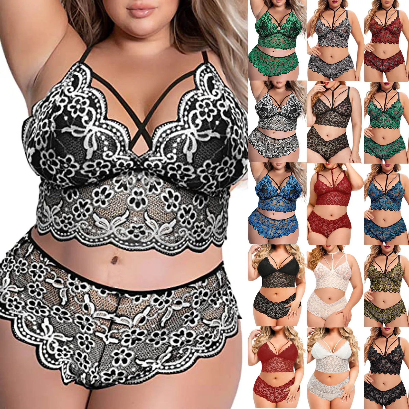 

Erotic Perspective Sexy Lingerie Women Fashion Lace Bra Brief Sets Plus Size Underwear Set Erotic Lingerie Sleepwear For Woman