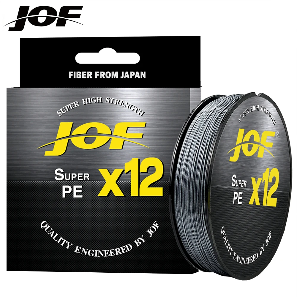 JOF 12 Strands Braided Fishing Line X12 300M 100M 25-92LB Multifilament PE Saltwater Fishing Line Smooth Strong Dia. 0.14-0.40mm