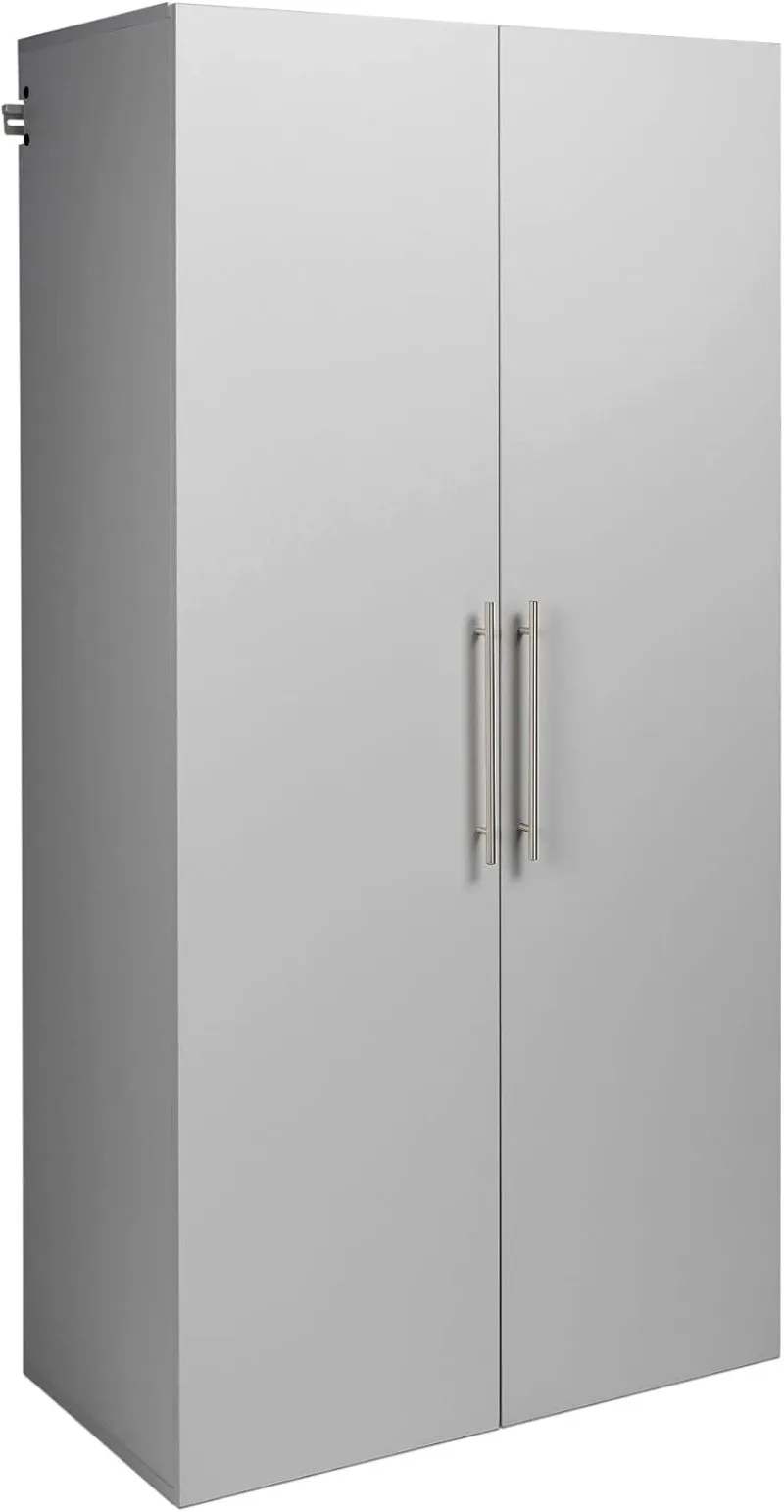 

HangUps Large Storage Cabinet Immaculate Light Gray 36" Cabinet with Storage Shelves and Doors Ideal for Bin and General Storage