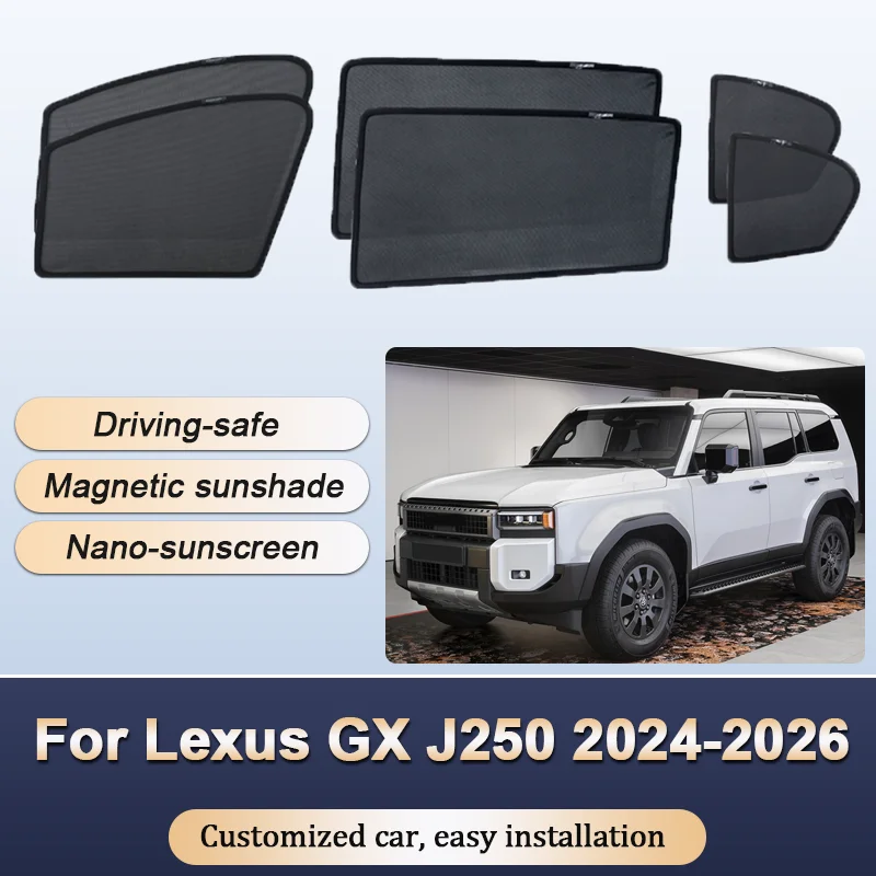 

Солнцезащитные шторки для Toyota Land Cruiser Prado 250 Lexus GX J250 2024-2026: магнитные, теплоизоляционные, для конфиденциальности, аксессуары