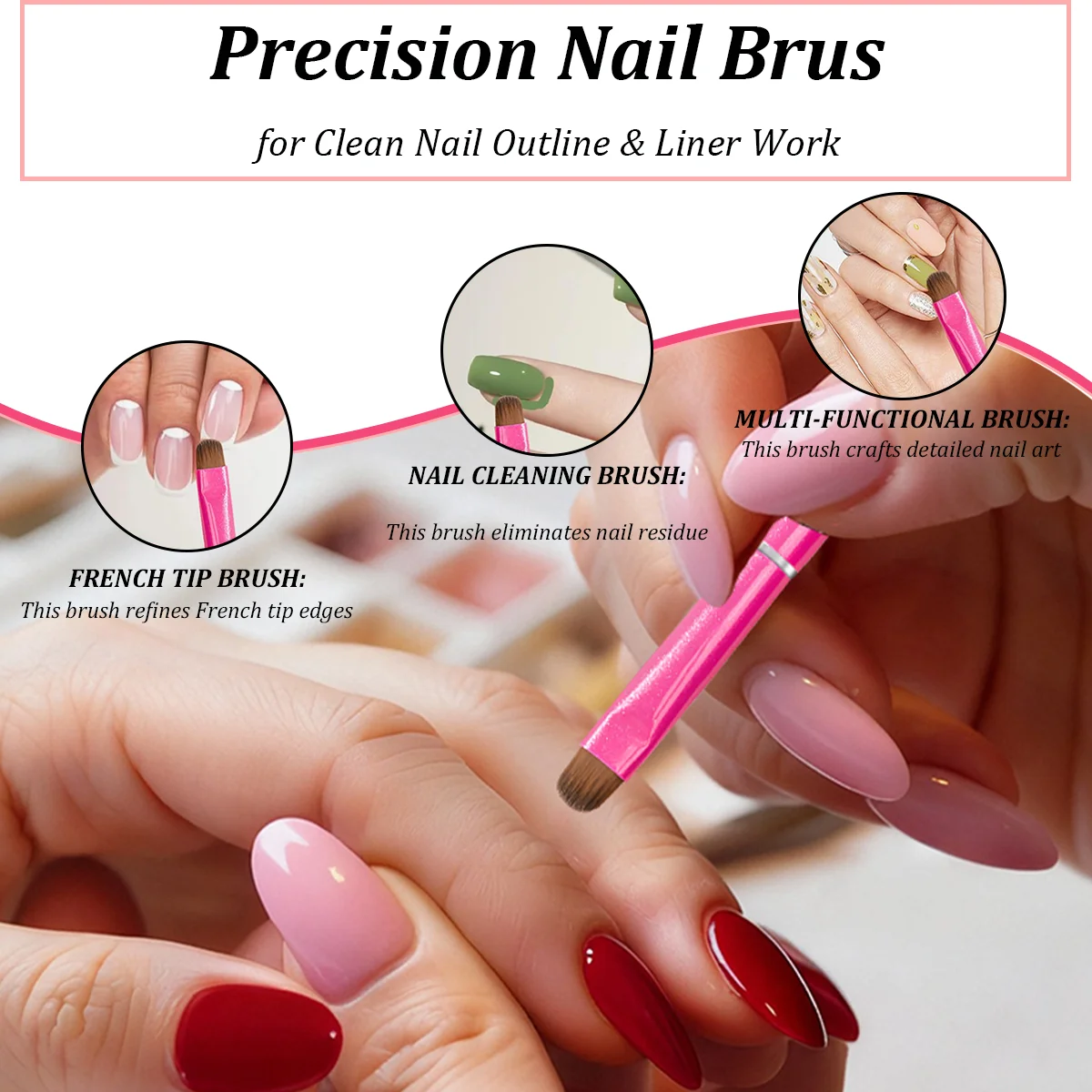 1/4개입 3-in-1 프렌치 네일 브러쉬(다기능 팁  - Nail Fan Brush 리뷰 및 가격