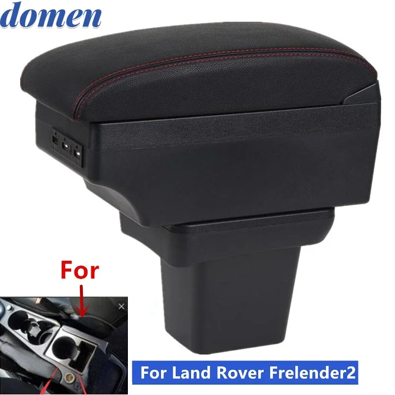 For Land Rover Freelander Armrest box Land Rover Frelender 2 2006-2012 central Store content Storage box products with USB LED