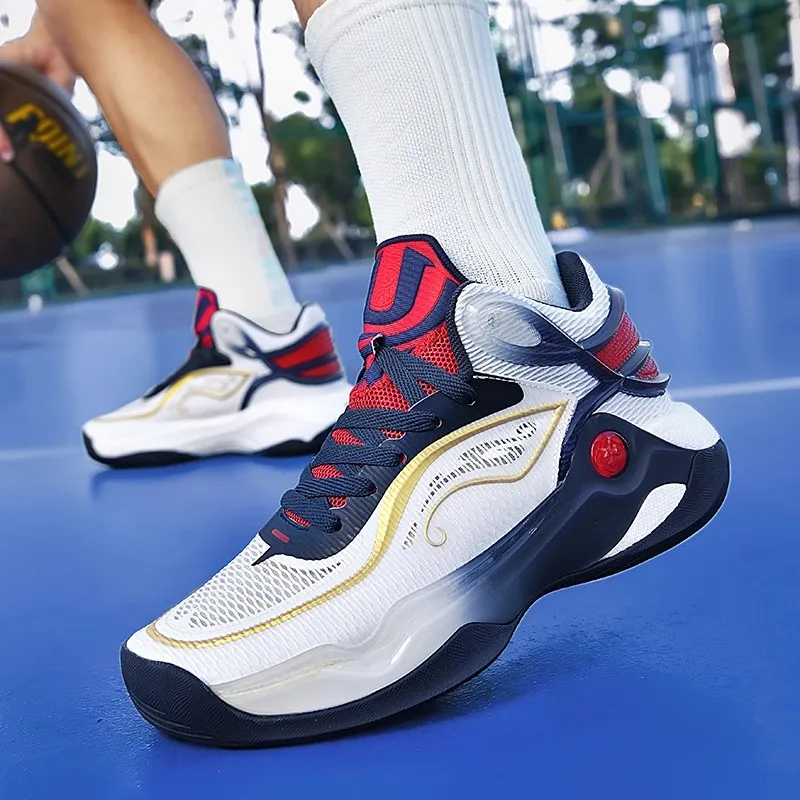 

2025 Summer New Arrival Basketball Shoes Breathable Basketball Sneakers Outdoor Training Shoes Cushioned High-Top Athletic Shoes
