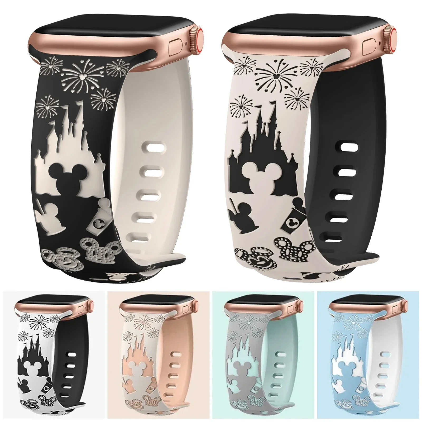 حزام محفور لساعة اليد 45 ، 44 ، 42 Apple 41 ، 40 سوار 49 ، 46 ، سيليكون Correa Series 9 8 10 7 SE 6 5 4 Ultra 2 #1