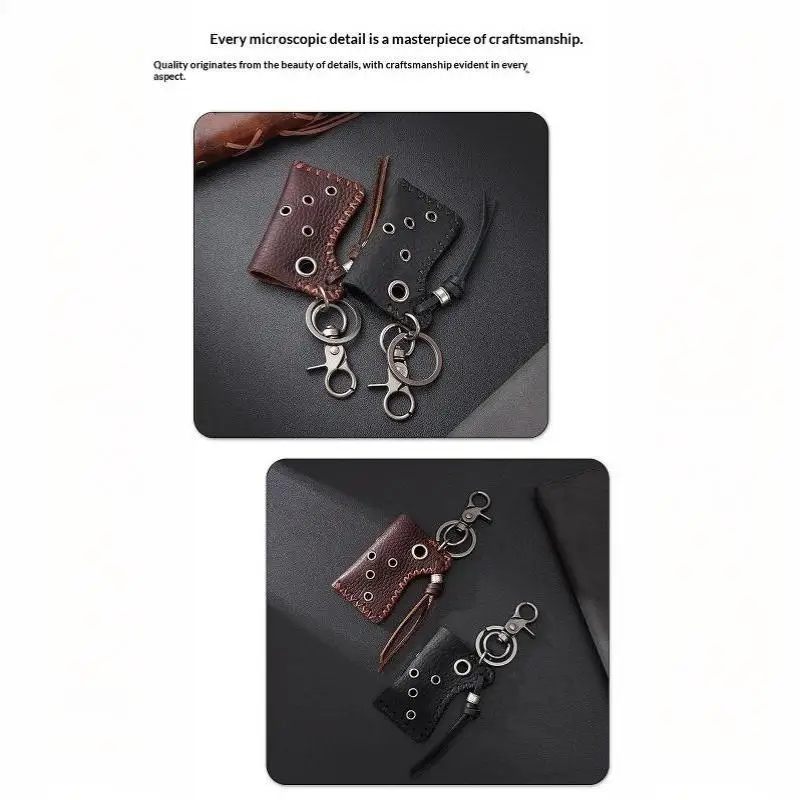Kreatives Personalisiertes Feuerzeug-Etui aus Rindsleder, Retro-Street-Feuerzeug-Etui, Gürteltasche mit Schlüsselring-Zubehör – Detail 11
