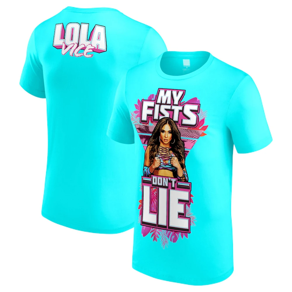 Wrestling Men's Teal Lola Vice My Fists Don't Lie T-Shirt Hot Selling New Summer Women's Short Sleeve Tops Shirt Children's 3D