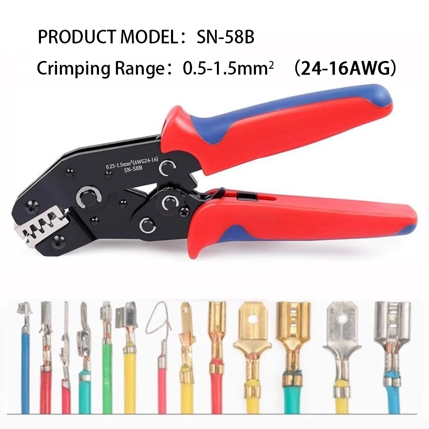 

Sn-58B Ratchet-Type Spring-Loaded Dupont Automotive Wire Harness Terminal Crimping Pliers Cold-Pressed Terminal Power Terminal Electrician Multi-Function