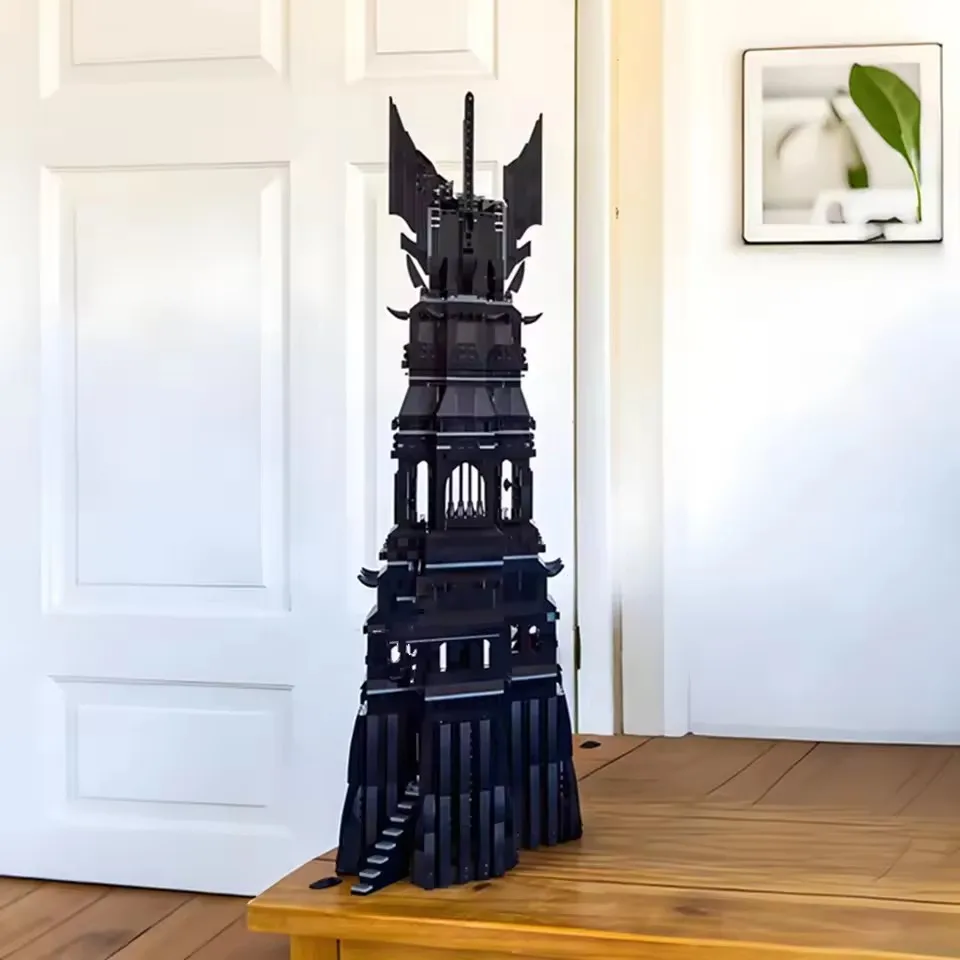 

New MOC Black Tower Building Model Display Blocks Home Decoration Boys' Holiday Gift