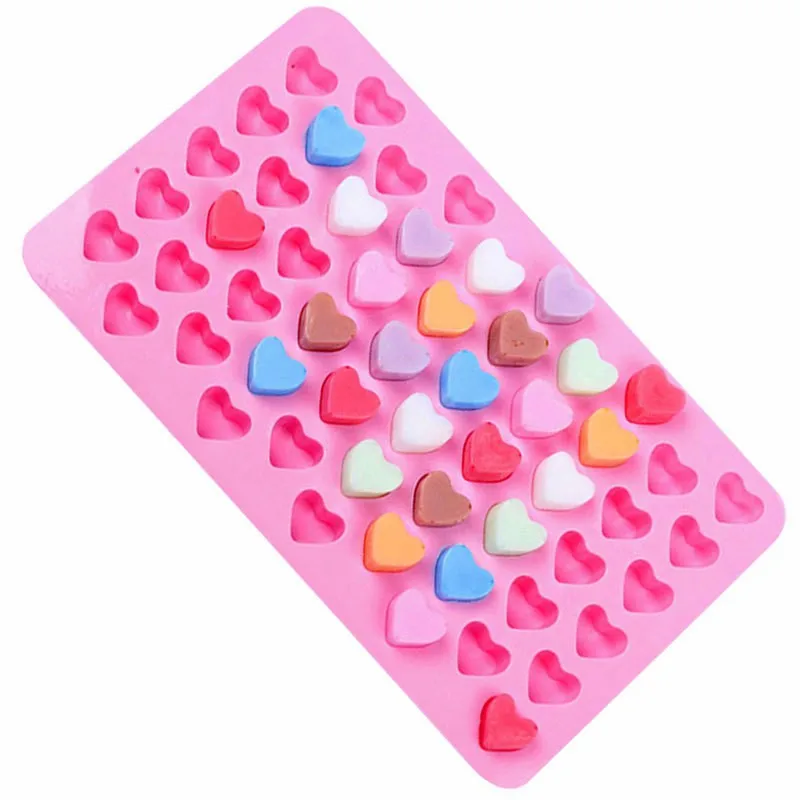 55 Small Heart Shaped Silicone Cake Mold Heart Chocolate Pastry Molds DIY Baking Decoration Kitchen Ice Cube Crystal Epoxy Mould