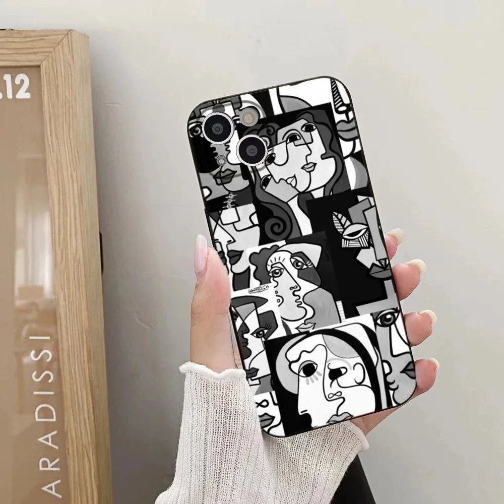 Picasso Abstract Art Painting Phone Case For iPhone 15,14,13,12,11 Plus,Pro,Max,XR,XS,X,7,8 Plus,SE,Mini Silicone Soft