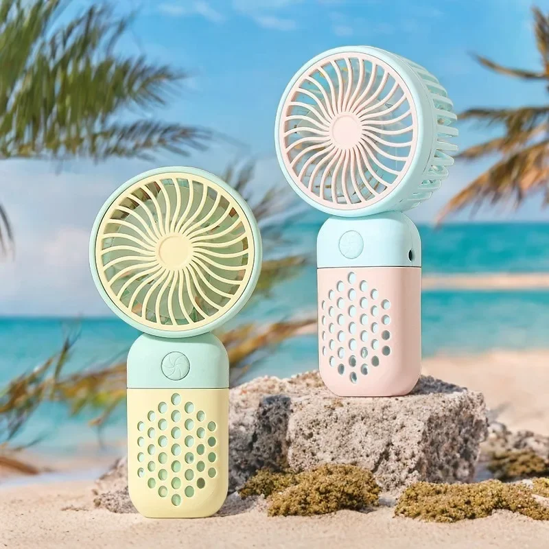 New Cartoon Cute Mini USB Handheld Charging Fan Portable PocketSized for Home Outdoor Office Student Dorm Use