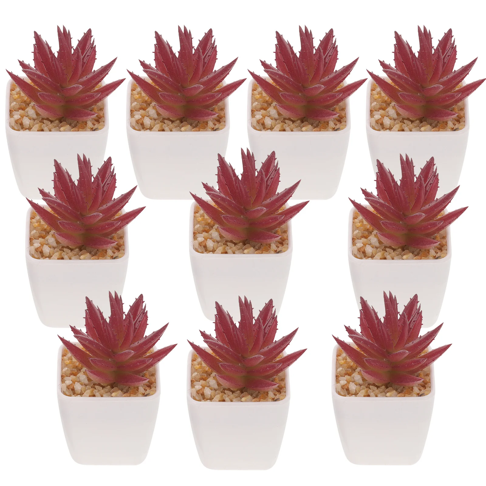 

10Pcs Artificial Succulent Plants Mini Potted Greenery Office Decoration Tiny Faux Succulents Miniature Cactus Decor
