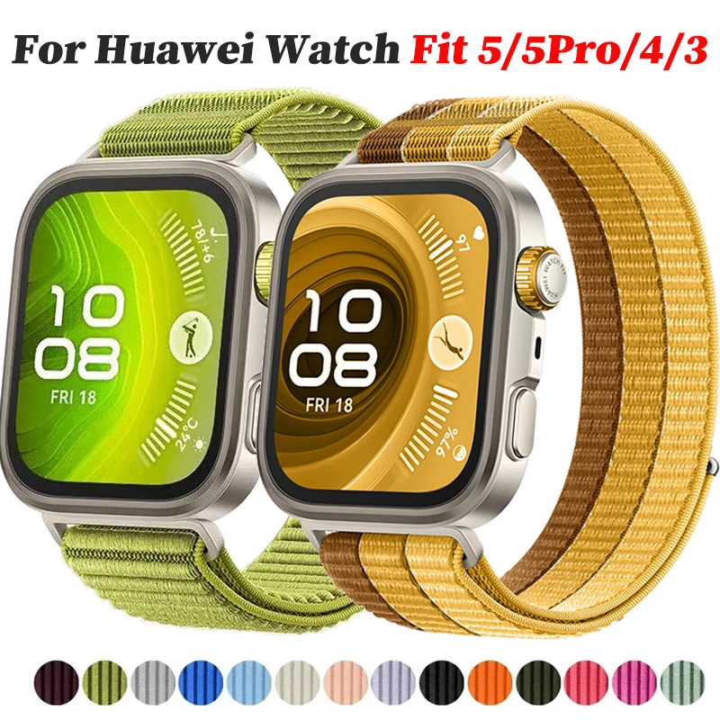 Correa de nailon trenzada para Huawei Watch Fit 5/5 Pro, pulsera deportiva para reloj inteligente Huawei Watch Fit 3/4