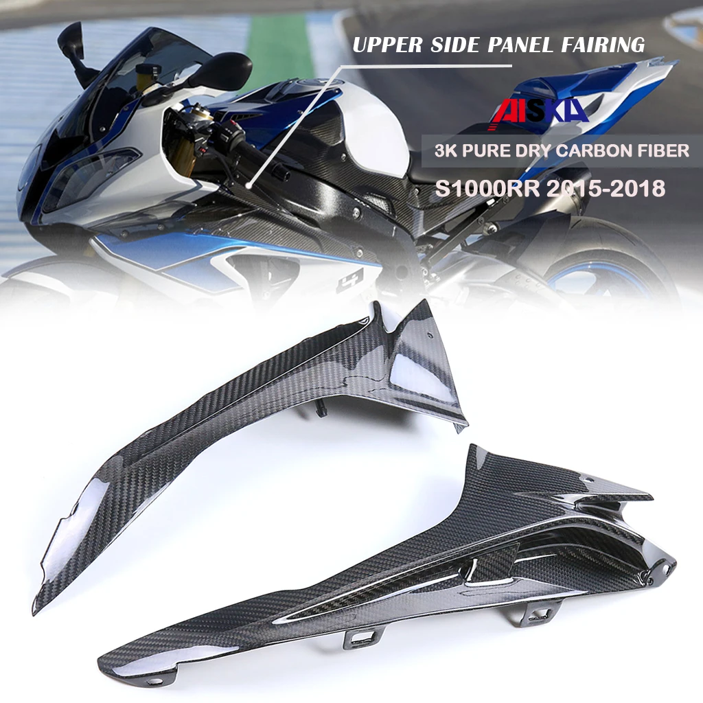 Motorcycle Accessories Upper Side Panel Fairing Kit Air Deflector 3K Pure Dry Carbon Fiber For BMW S1000RR 2015 2016 2017 2018