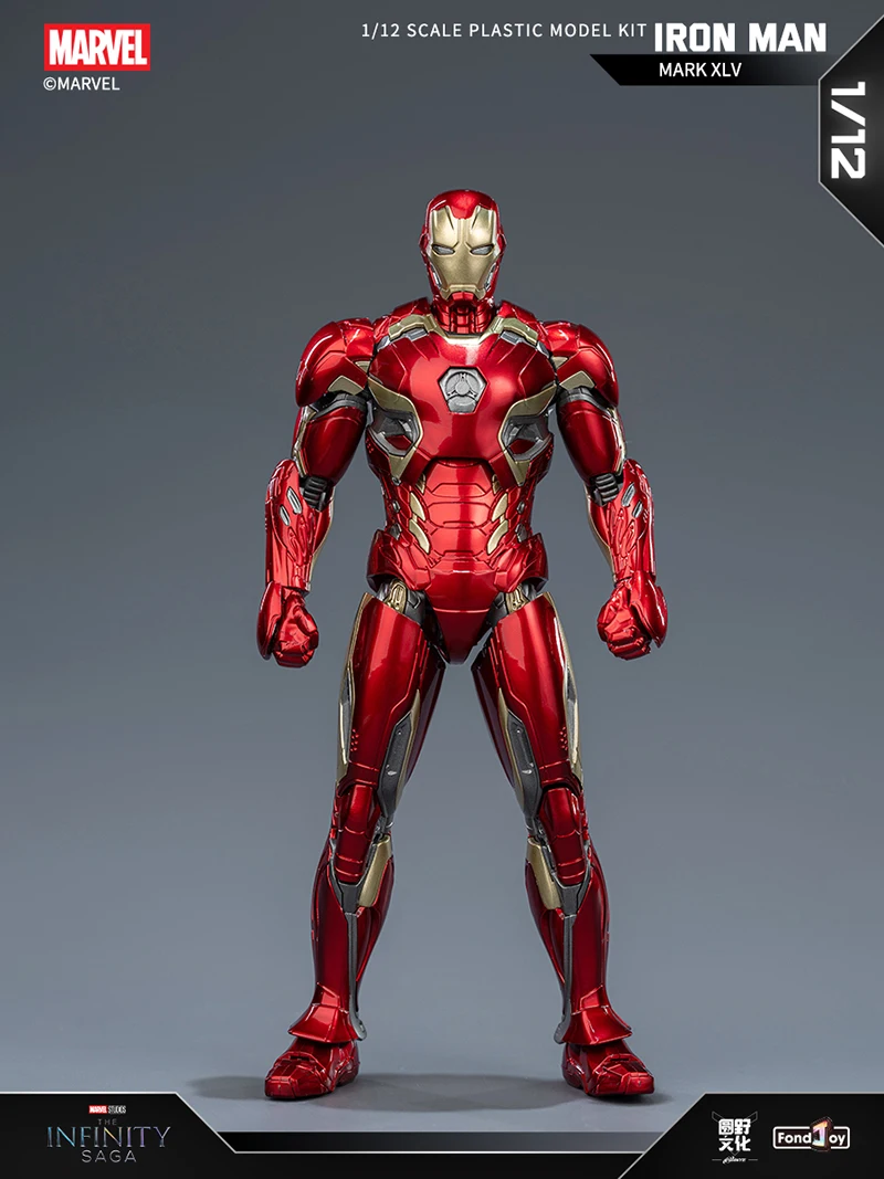 Fondjoy Anime Figure Iron Man MK46 Model Kit 1/12 Infinity Saga Ironman Mark 45 Mark 46 Assembly ABS Joint Movable Kids Toy Gift