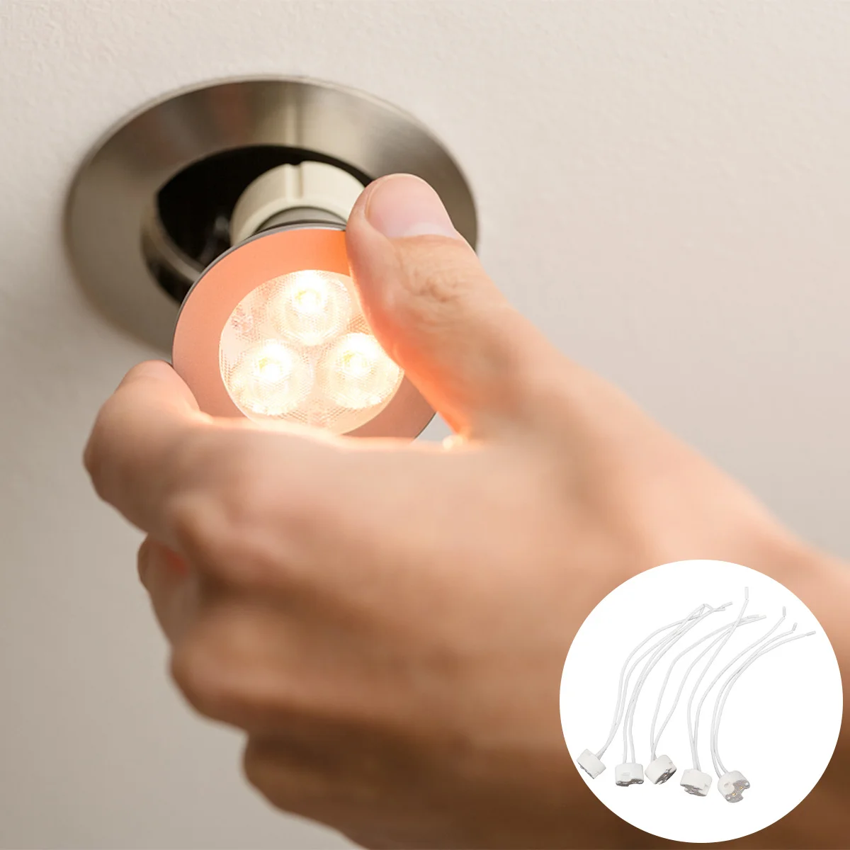 

10pcs Lamp Holder 12-265V Ceramic Base Pre-Stripped Wire Ends Two Slotted Holes Bulb Pins Fix Screws Lighting