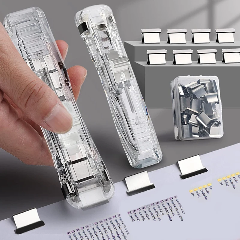 เครื่องเย็บกระดาษแบบกดอุปกรณ์สำนักงานอุปกรณ์การเรียนสำหรับขนาดเล็กสำหรับนักเรียนวิทยาลัยเครื่องเย็บกระดาษสำหรับตั้งโต๊ะชุดเย็บกระดาษขนาดเล็ก