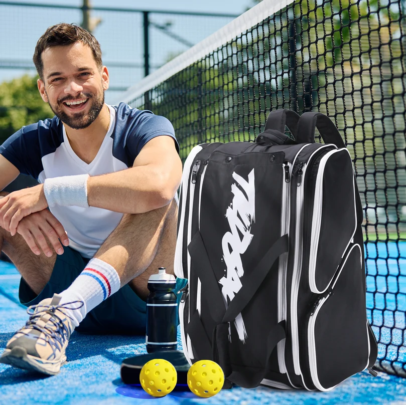 Hot Selling Sports Backpack Design Portable With Shoe Pocket Waterproof Pickleball Padel Bag Tennis Bag Racket