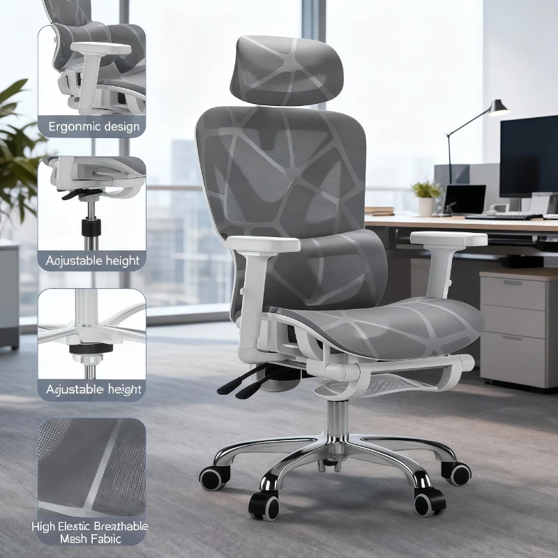 

Ergonomic Office Chair Lumbar Support Adjustable ArmsTilt Function Swivel Computer Work Sedia Spedizione Gratuita Furniture