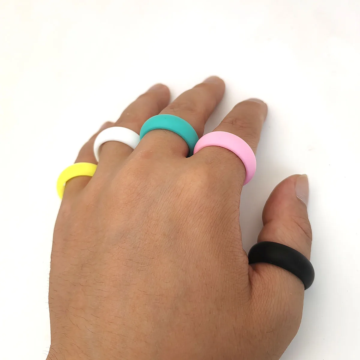10 teile/satz Sport Silikon Ring Liebhaber Unisex Paare Hochzeit Gummibänder Hypoallergen Flexible Finger Ringe 8mm 10 Teile/satz – Detail 8