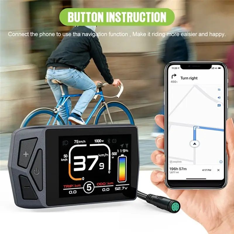 

Oct.295 8 Languages LCD Bluetooth Display for 01 02 HD G510 G330 Electric Bike Motor Kit Smart Navigation Controller