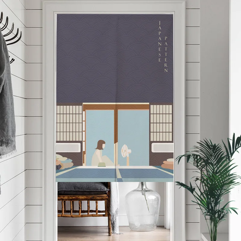 Morandi's Creativity changing room Curtain Privacy Partition Doorway Curtains Kitchen Entrance Noren Linen Hanging Half-curtain