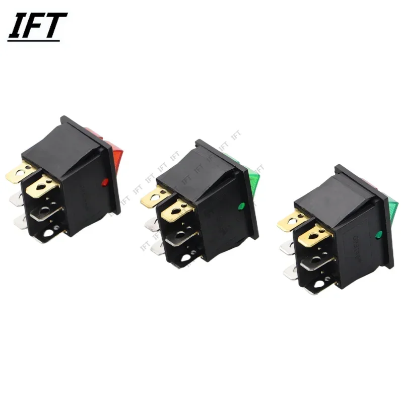 1PCS KCD8 6PIN 16A 250V 20A 125V Double Light switch Rocker Switch Waterproof ON-OFF KCD6 Boat Power Switchs
