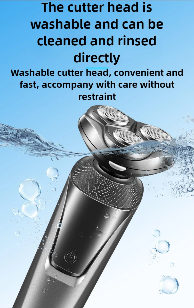 220V Electric Shavers for Mens Waterproof Electric Trimmer Razor Wet & Amp Dry Rotary Shavers Machine Shaving USB Charging