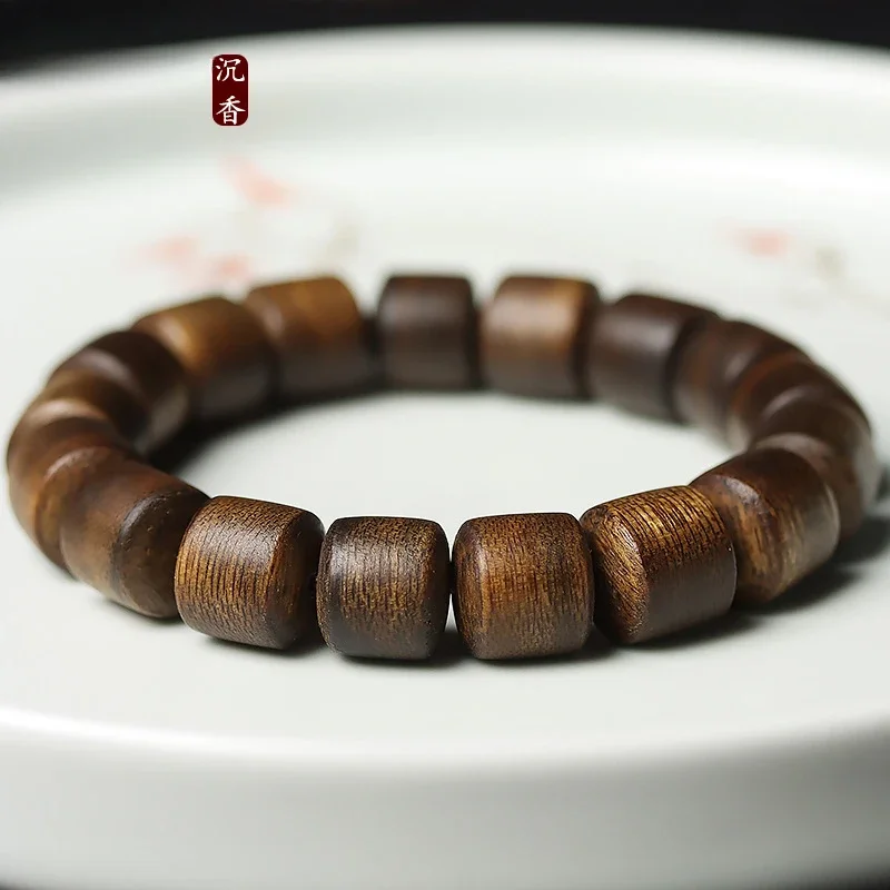 

Nine Points Submerged Water Vietnam Nha Zhuang Huang Qinan Barrel Beads Bracelet Buddha Beads Rosary Bracelet