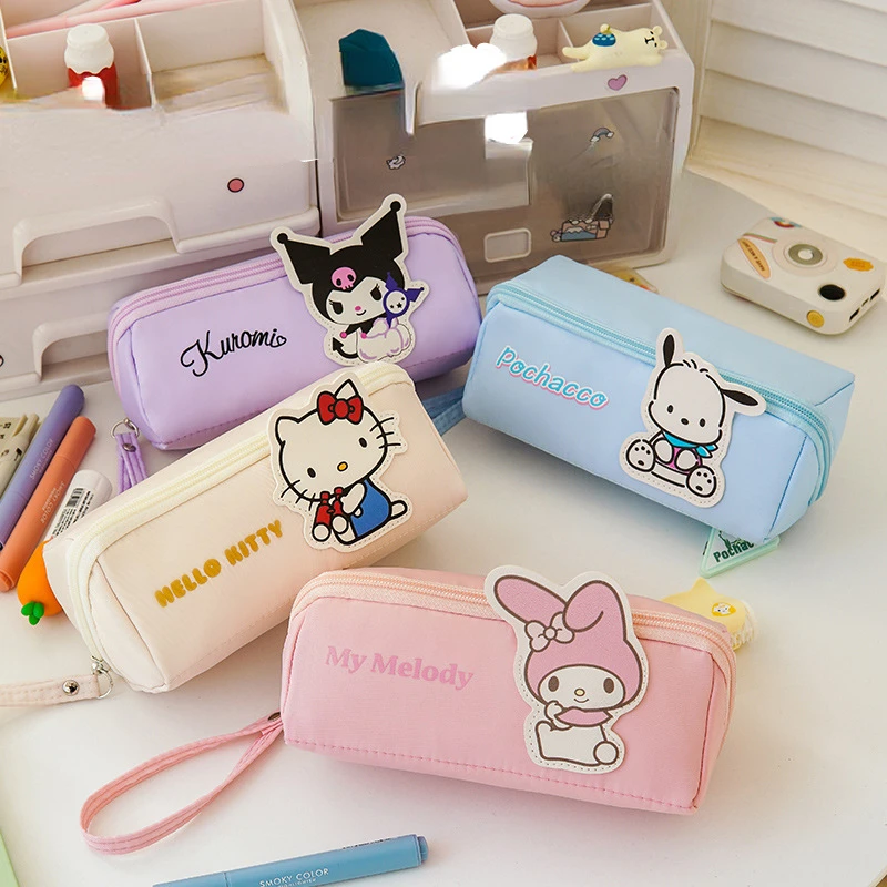 Sanrio Kuromi meine Melodie hello kitty Pochacco Feder mäppchen Cartoon niedlich große Kapazität Aufbewahrung tasche Schul bedarf Schreibwaren Geschenke