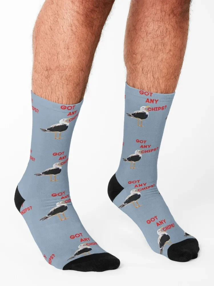 Got Any Chips Seagull Socks Soccer colored Socks Female Men's