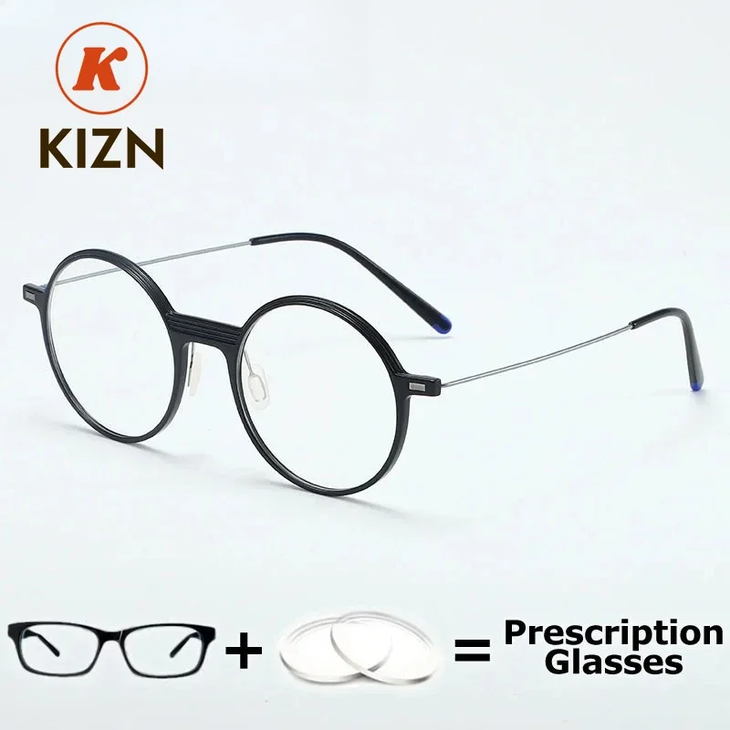 

KIZN Reading Optical Frame Myopia Glasses Man Woman Reading Glasses Customize Glasses Round TR90 Blue Ray Block Prescription