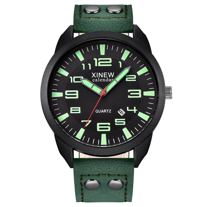 

1 шт./лот XINEW брендовые мужские часы для мальчиков модный кожаный ремешок спортивные подарки дата кварцевые часы Reloj Hombre Relogios Masculinos 2025