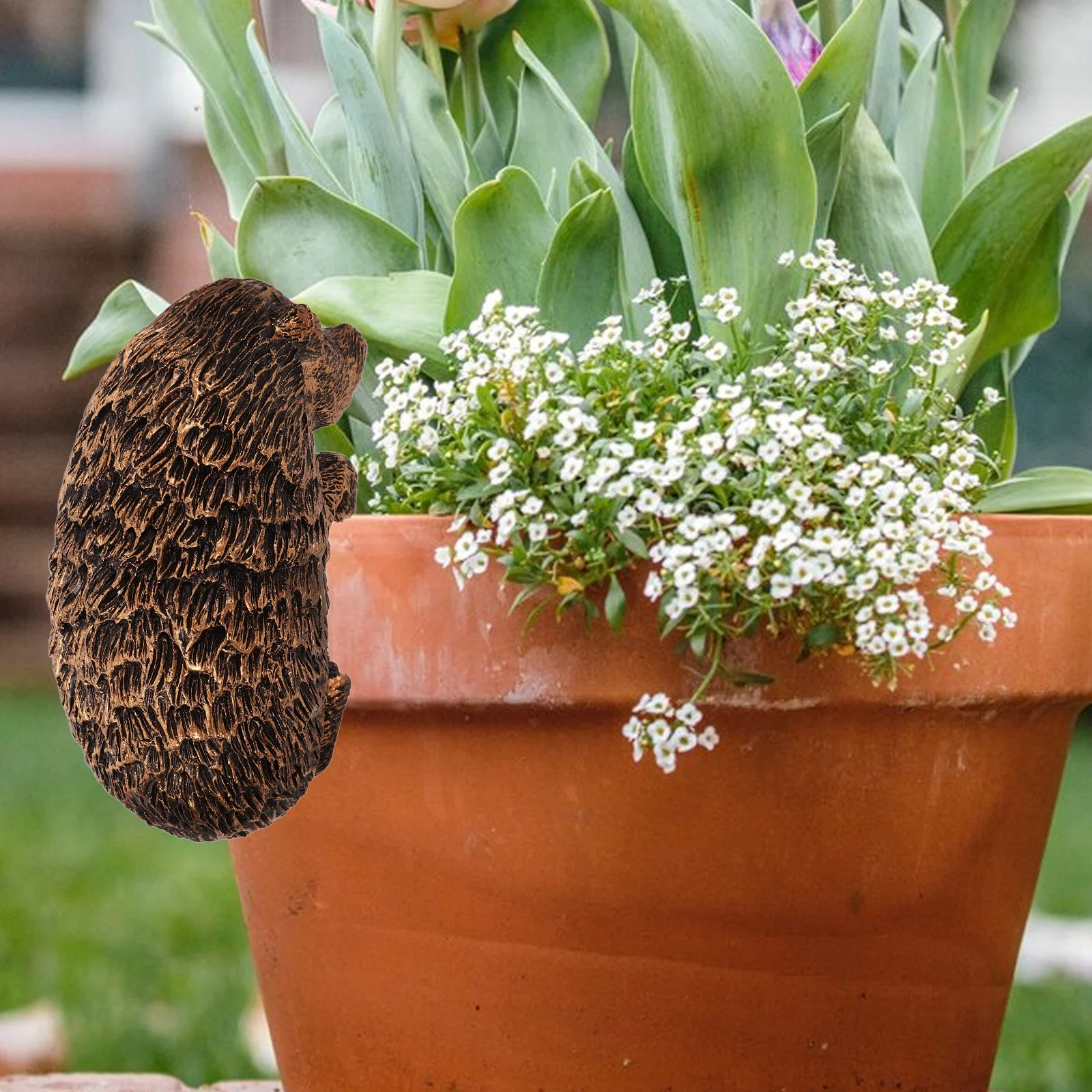 

Hedgehog Planter Hanger Resin Statue Garden Decor Animal Figurine Outdoor Lawn nament Non Fading Pot Decoration Sculpture
