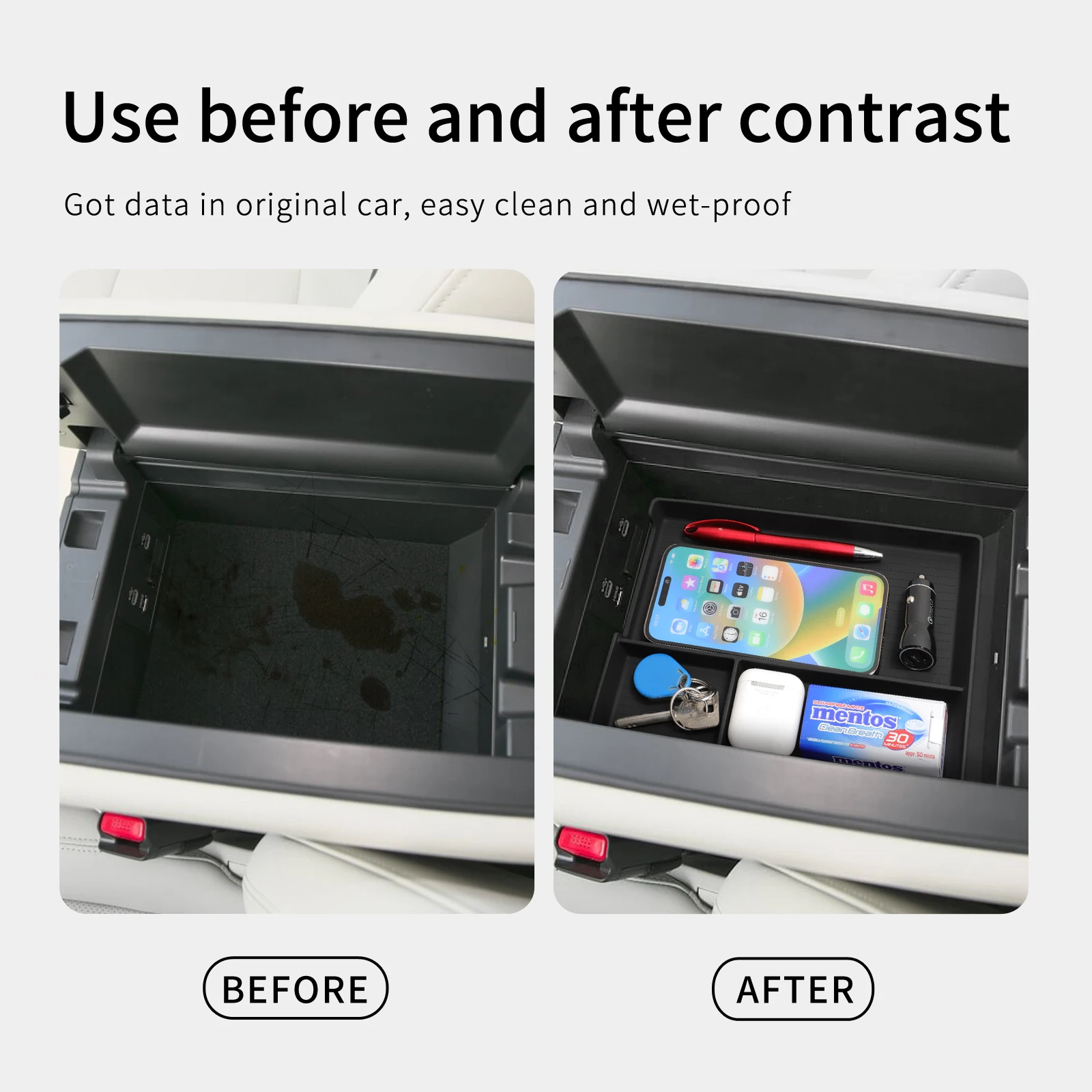 for Mazda CX-80 CX80 2025 Car Storage Box Organizer Case Car Accessories Center Console Armrest Storage Tray Fit Right Rudder