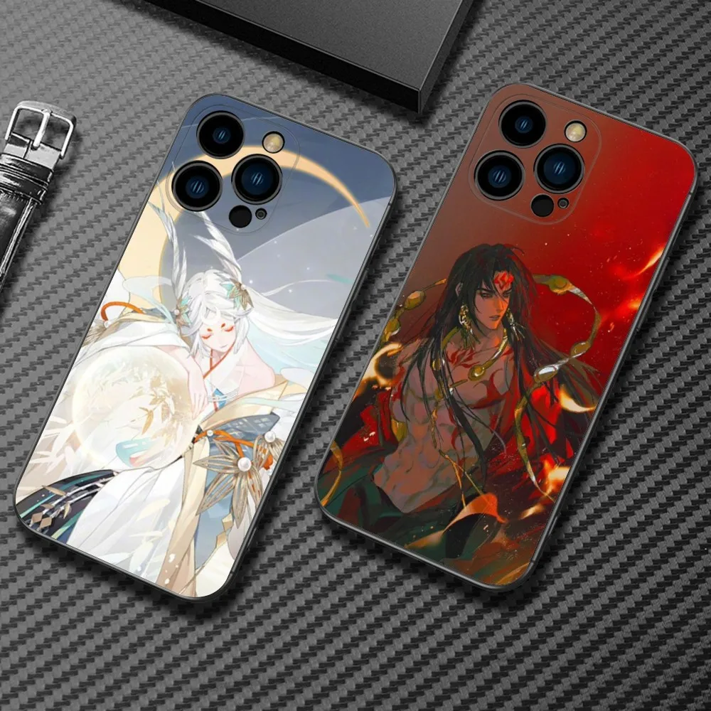 Game Onmyoji Phone Case For iPhone15,14,13,12 Mini 11 Pro XR,X,XS,MAX 7,8 Plus Silicone Cover Soft Black