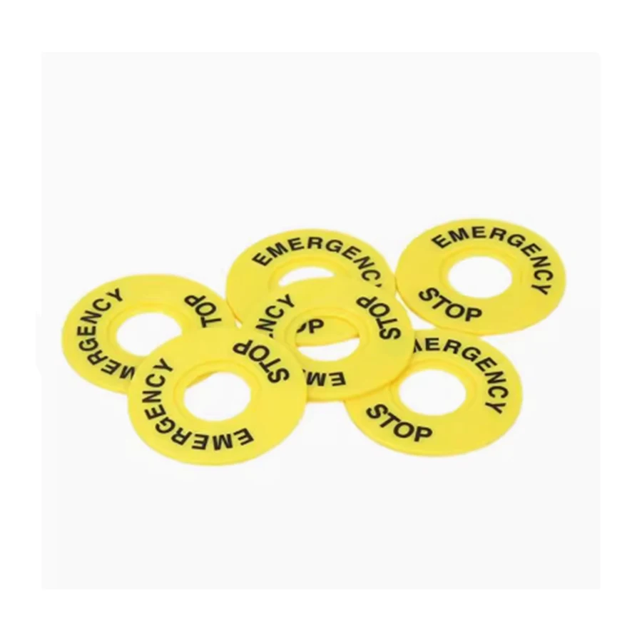 Direct Selling Emergency Stop Button Switch 22mm Button Sign Frame Emergency Stop Sign Warning Circle Sign STOP60mm
