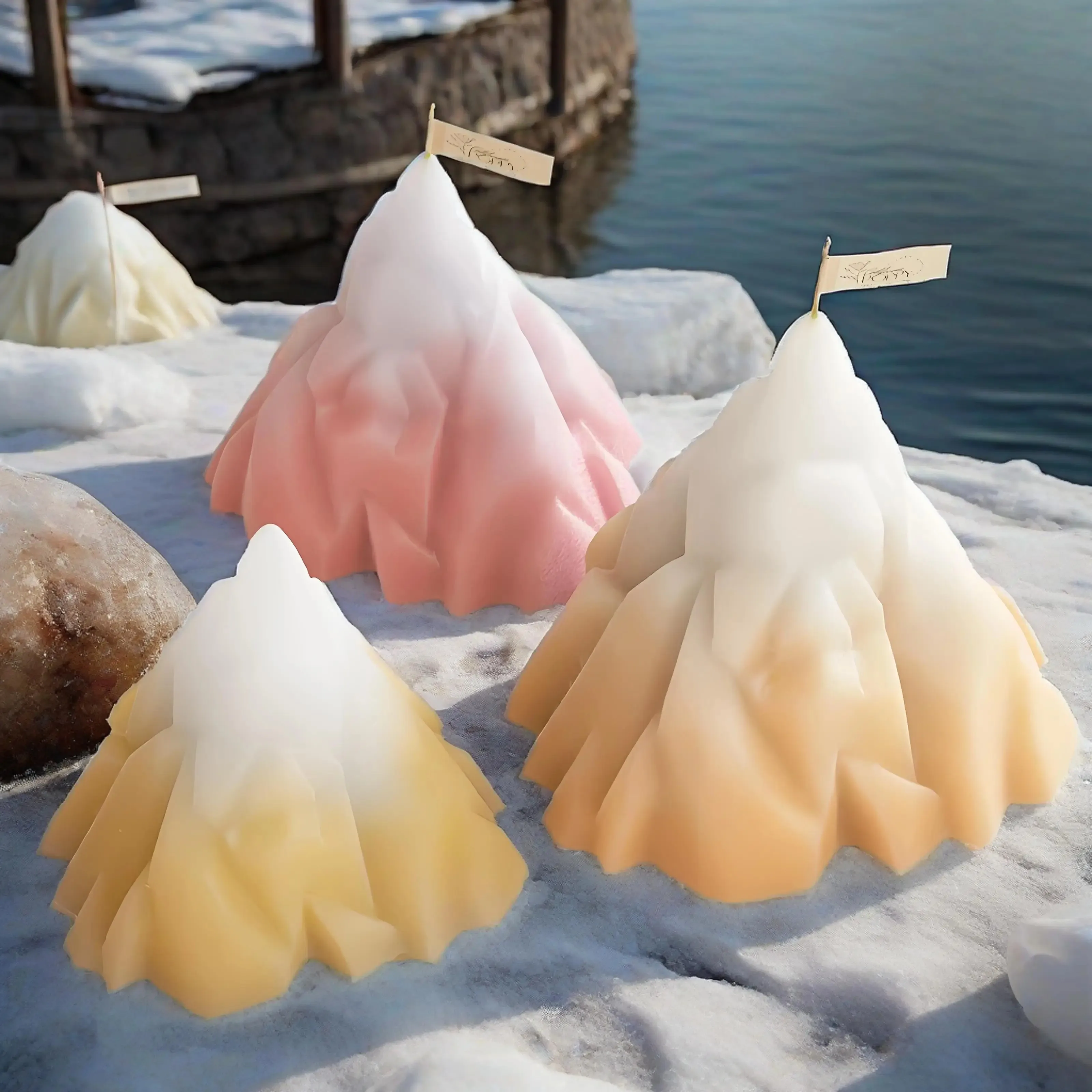 Molde de silicona 3D de iceberg volcánico para velas, yeso, resina epoxi, aromaterapia, repostería, helados y herramientas de repostería DIY