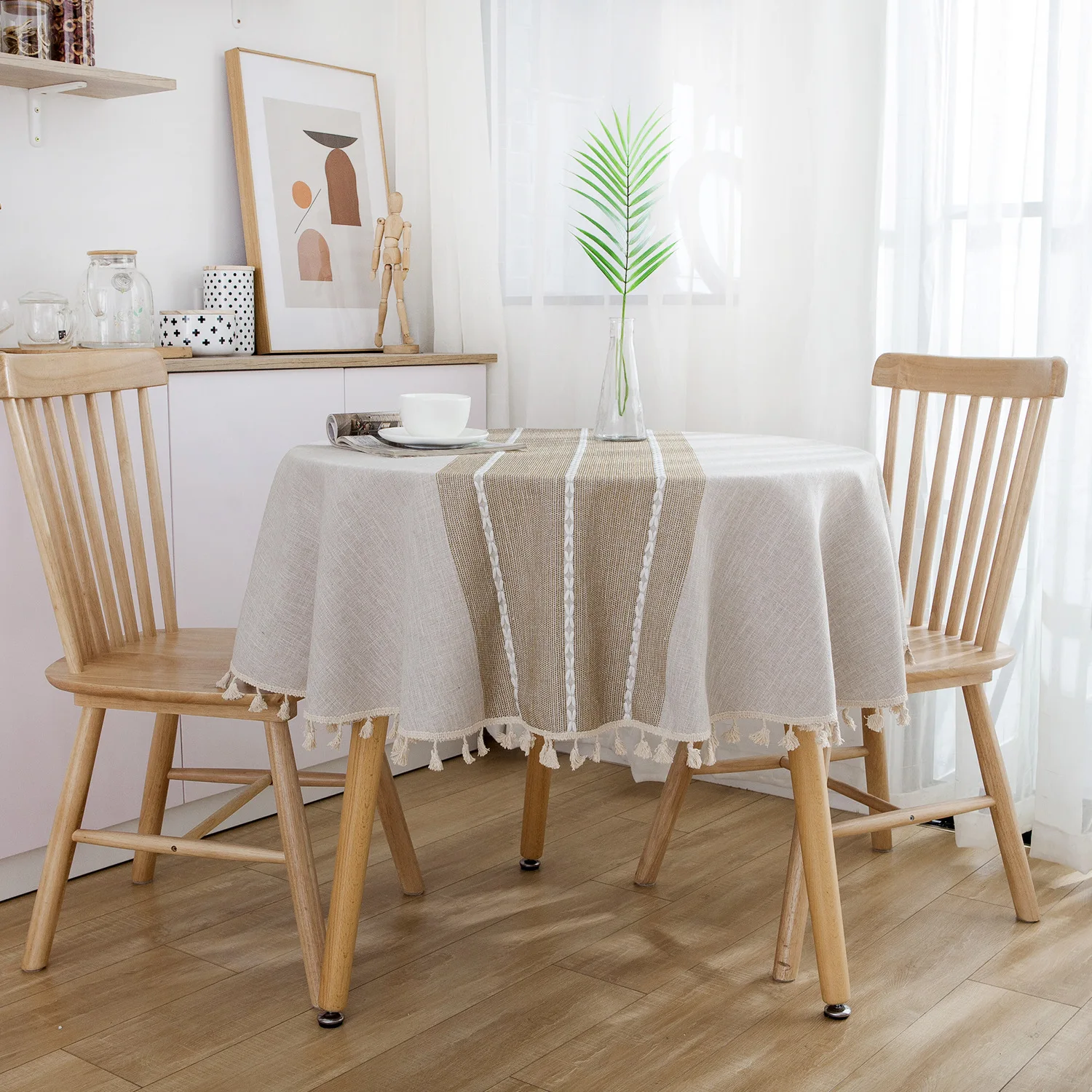 150CM Table Cover For Round Table Birthday Party Decorations Nordic Tassels Elegant Dining Tablecloth Wedding Hotel Desk Covers