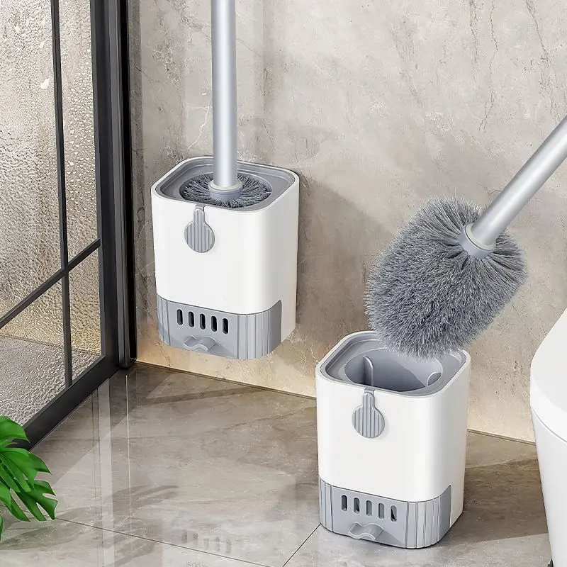 Homefish Wall Mounted Toilet Brush Set With Holder Long Handle Toilet Brush Bathroom Cleaning Tools image 5