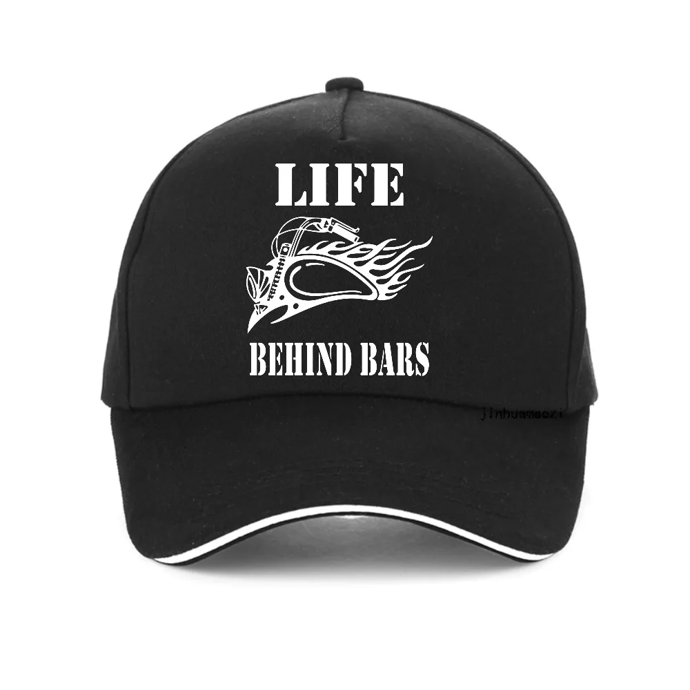

Life Behind Bars Motorcycle Design print baseball cap Fashion Casual Graphic cap summer Breathable snapback hats adjustable hat